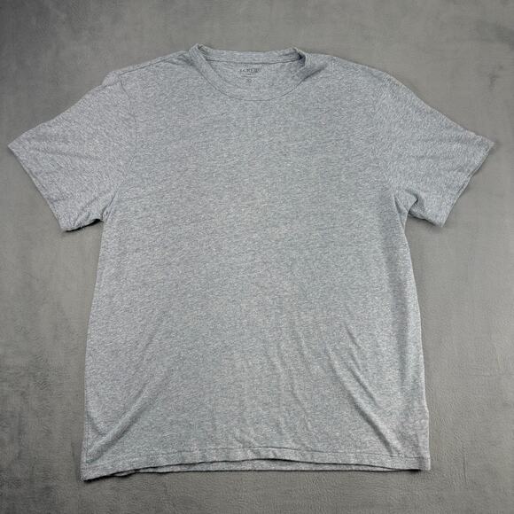 J. Crew Linen Cotton Blend T-Shirt Men's XL Heather Gray Short Sleeve Breathable - Picture 1 of 8